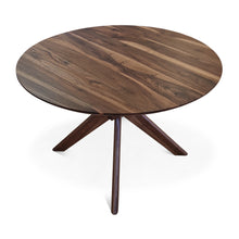 Bibi Extendable Round Dining Table in Solid Walnut