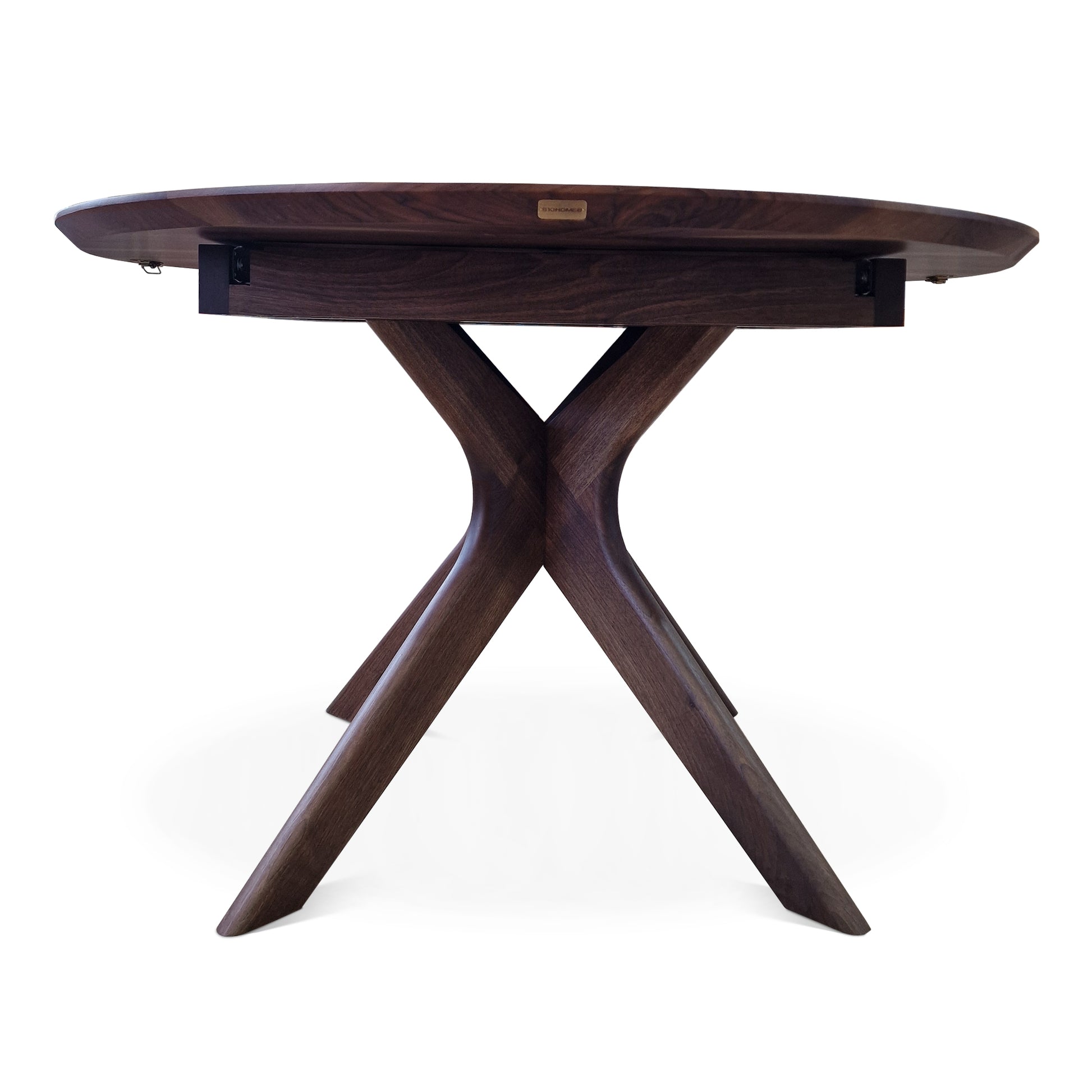 Bibi Extendable Round Dining Table in Solid Walnut