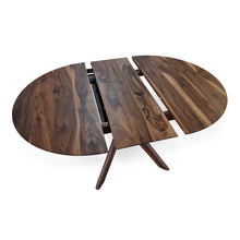 Bibi Extendable Round Dining Table in Solid Walnut