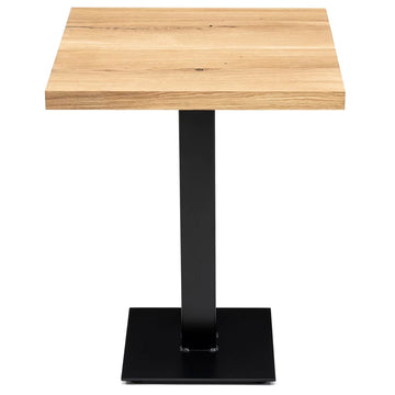 Bistro-Tisch auf Säulenfuß aus massiver Eiche 
