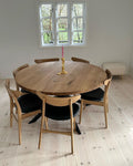 Round Oak Dining Table Extendable by S10Home