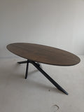 oval oak dining room table