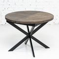 Round Dark Oak Dining Table Extendable by S10Home