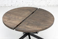 Round Dark Oak Dining Table Extendable by S10Home