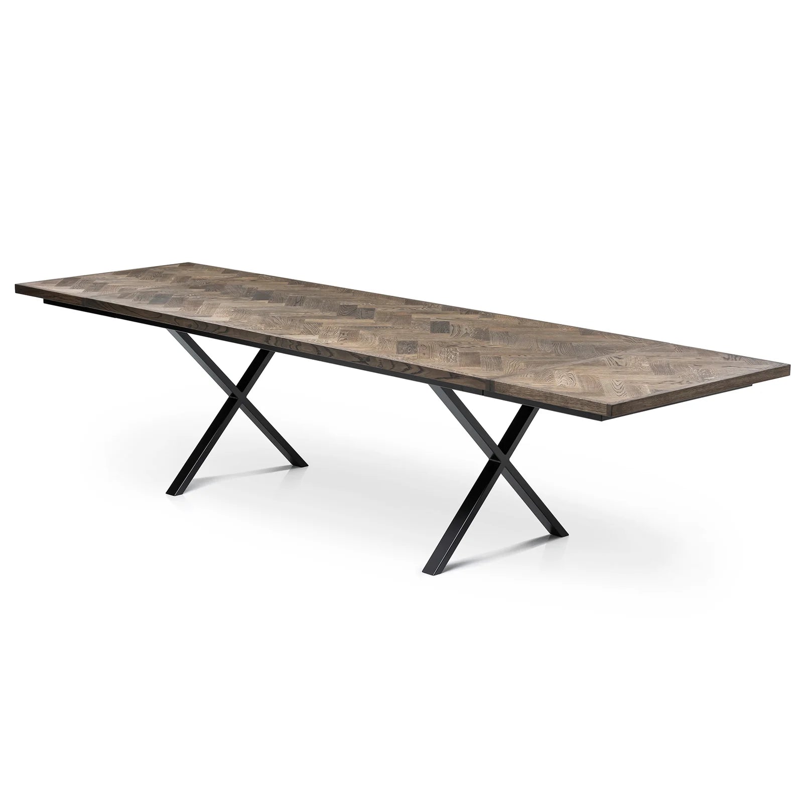 Astrid Charcoal Herringbone Dining Table Extendable by S10Home