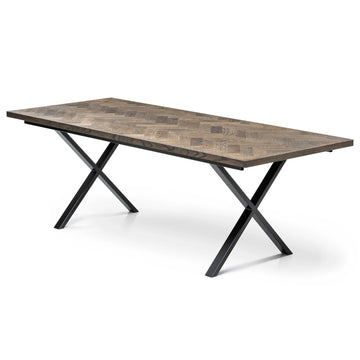 Astrid Charcoal Herringbone Esstisch ausziehbar um S10Home