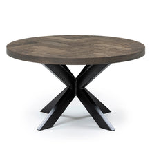 Round Herringbone Coffee Table, Charcoal 