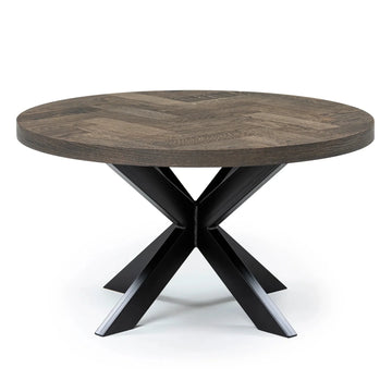 Astrid Herringbone Runder Couchtisch in Anthrazit-Eiche | S10Home
