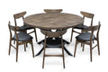 Astrid Extendable Round Herringbone Dining Table Extendable in Charcoal by S10Home