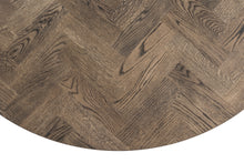 Astrid Extendable Round Herringbone Dining Table Extendable in Charcoal by S10Home