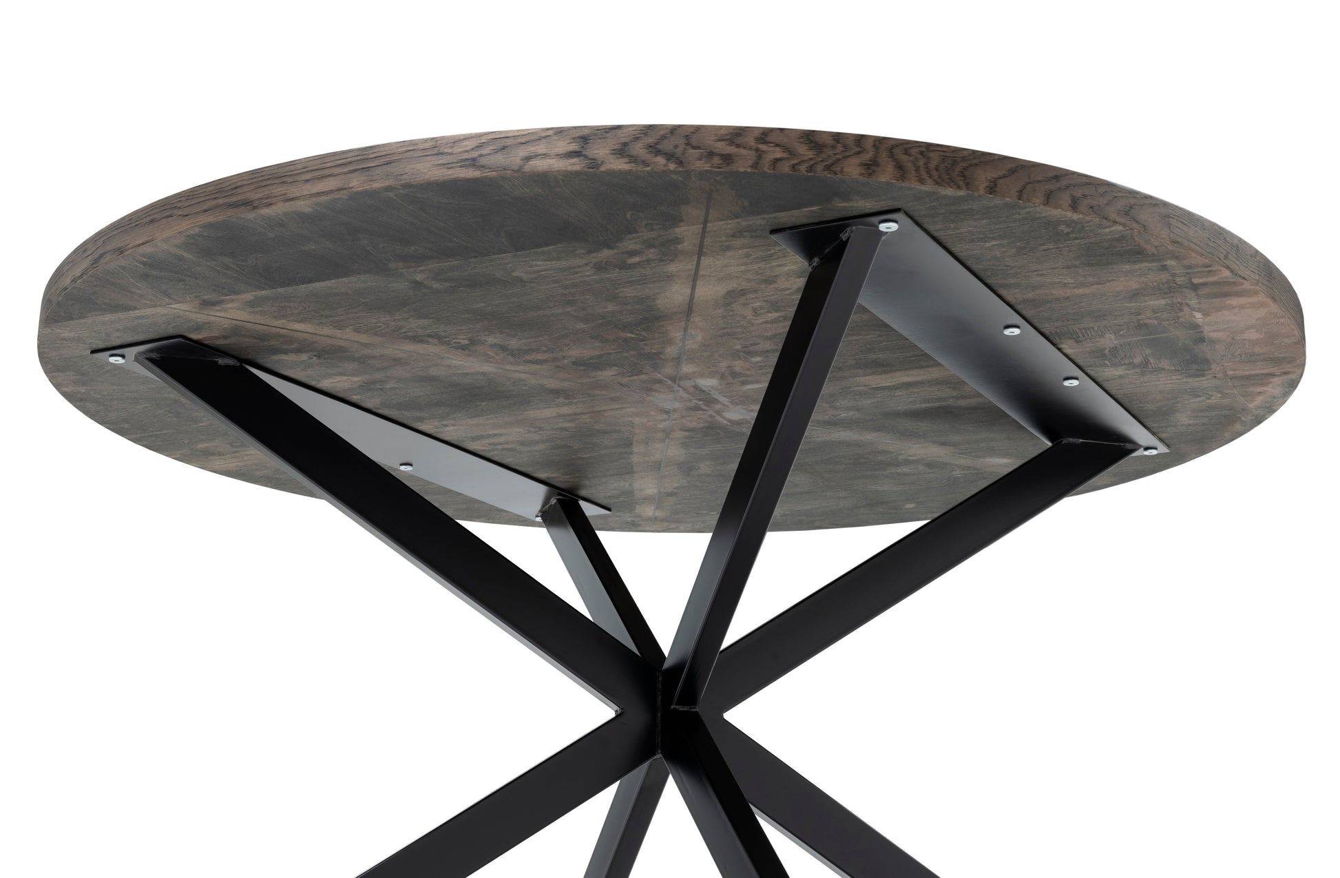 Astrid Extendable Round Herringbone Dining Table Extendable in Charcoal by S10Home