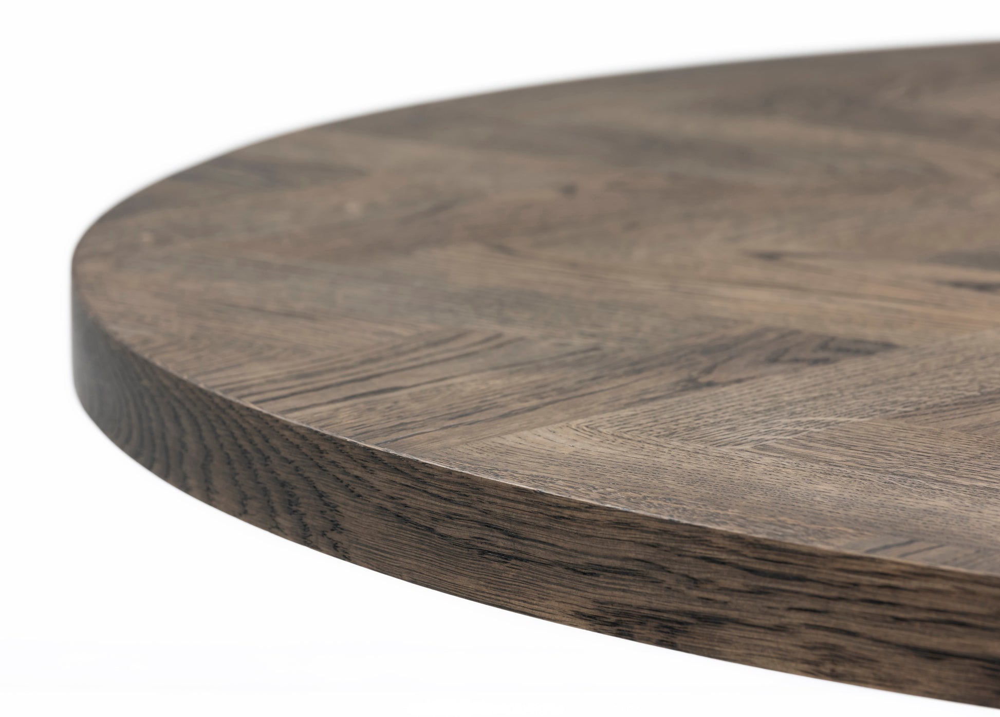 Astrid Extendable Round Herringbone Dining Table Extendable in Charcoal by S10Home