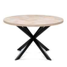 Astrid Extendable Round Herringbone Dining Table in Cotton by S10Home