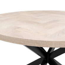 Astrid Extendable Round Herringbone Dining Table in Cotton by S10Home