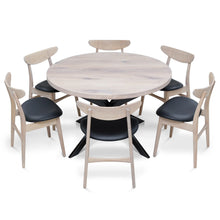 Round Oak Dining Table Extendable by S10Home