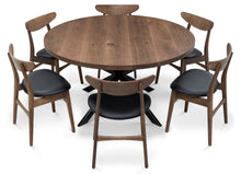 Round Dark Oak Dining Table Extendable by S10Home