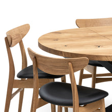 Round Oak Dining Table Extendable by S10Home