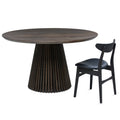 Vivien Round Dining Table Extendable in Charcoal Oak|S10Home